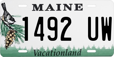 ME license plate 1492UW