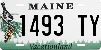 ME license plate 1493TY