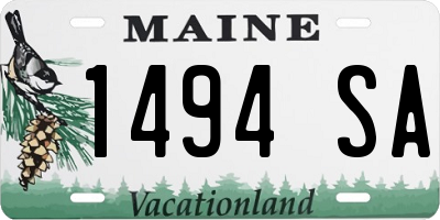 ME license plate 1494SA