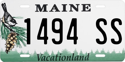 ME license plate 1494SS