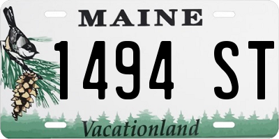 ME license plate 1494ST