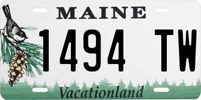 ME license plate 1494TW