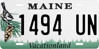 ME license plate 1494UN