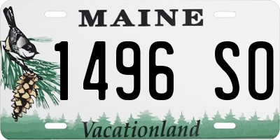 ME license plate 1496SO