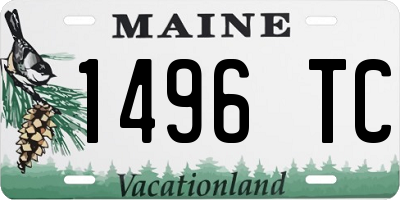 ME license plate 1496TC