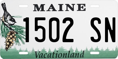 ME license plate 1502SN