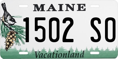 ME license plate 1502SO