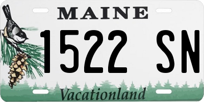 ME license plate 1522SN