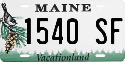 ME license plate 1540SF
