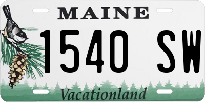 ME license plate 1540SW