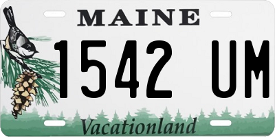 ME license plate 1542UM