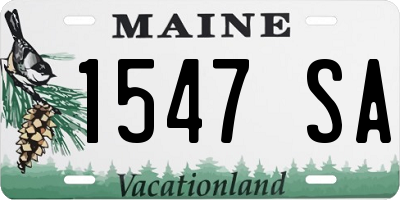 ME license plate 1547SA