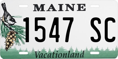 ME license plate 1547SC
