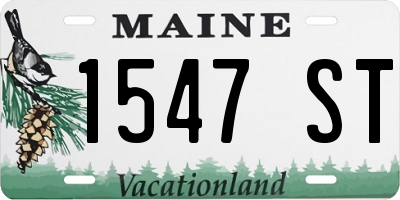 ME license plate 1547ST