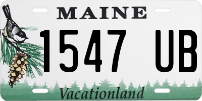 ME license plate 1547UB