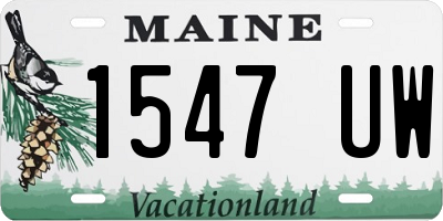ME license plate 1547UW