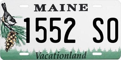 ME license plate 1552SO