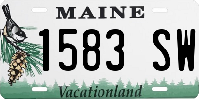 ME license plate 1583SW