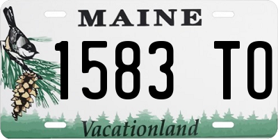ME license plate 1583TO