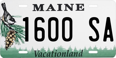 ME license plate 1600SA