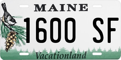 ME license plate 1600SF