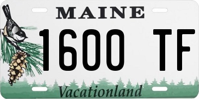 ME license plate 1600TF