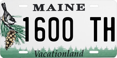 ME license plate 1600TH