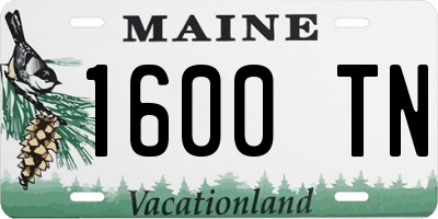 ME license plate 1600TN