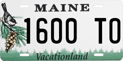 ME license plate 1600TO