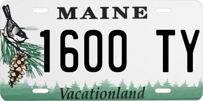 ME license plate 1600TY