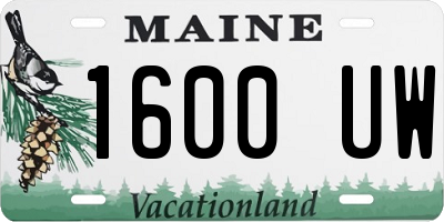 ME license plate 1600UW