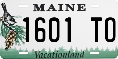 ME license plate 1601TO