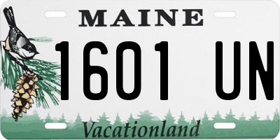 ME license plate 1601UN