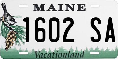 ME license plate 1602SA