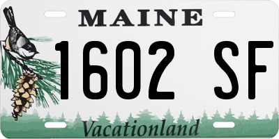 ME license plate 1602SF