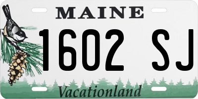 ME license plate 1602SJ