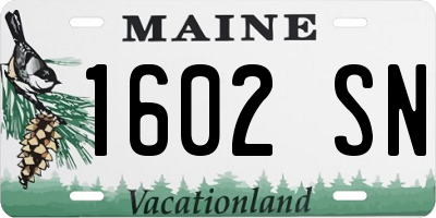 ME license plate 1602SN