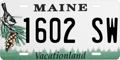 ME license plate 1602SW
