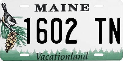 ME license plate 1602TN