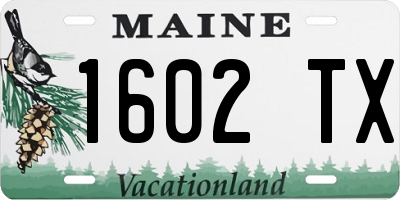 ME license plate 1602TX