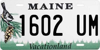 ME license plate 1602UM