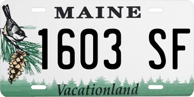 ME license plate 1603SF