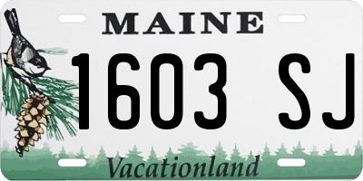 ME license plate 1603SJ