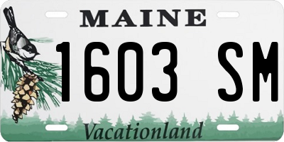 ME license plate 1603SM