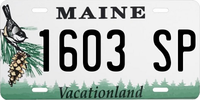 ME license plate 1603SP