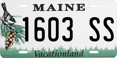 ME license plate 1603SS