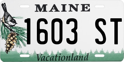 ME license plate 1603ST