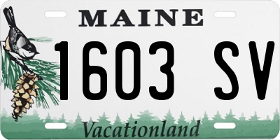 ME license plate 1603SV