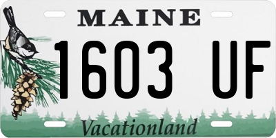 ME license plate 1603UF