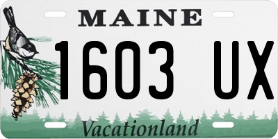ME license plate 1603UX